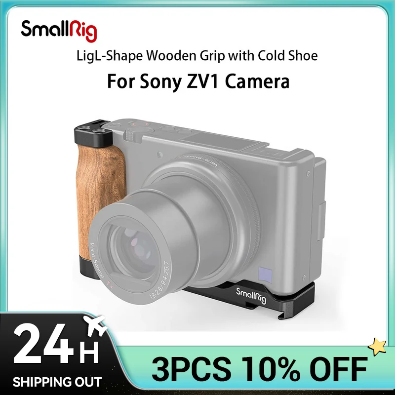 

SmallRig for ZV1 Camera Vlog Rig L-Shape Wooden Grip with Cold Shoe for Sony ZV1 Camera Vlogging Accessories 2936