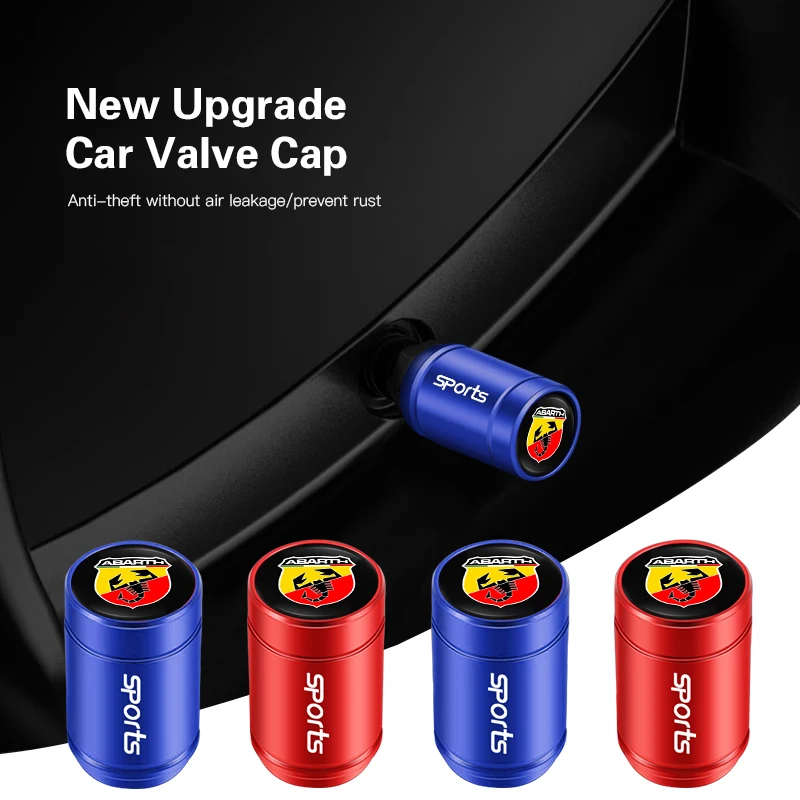 4 조각 알루미늄 합금 자동차 휠 타이어 밸브 캡 Fiat Abarth 500 Punto Bravo Tipo Panda Doblo Stilo Freemont Duc 용 스템 커버