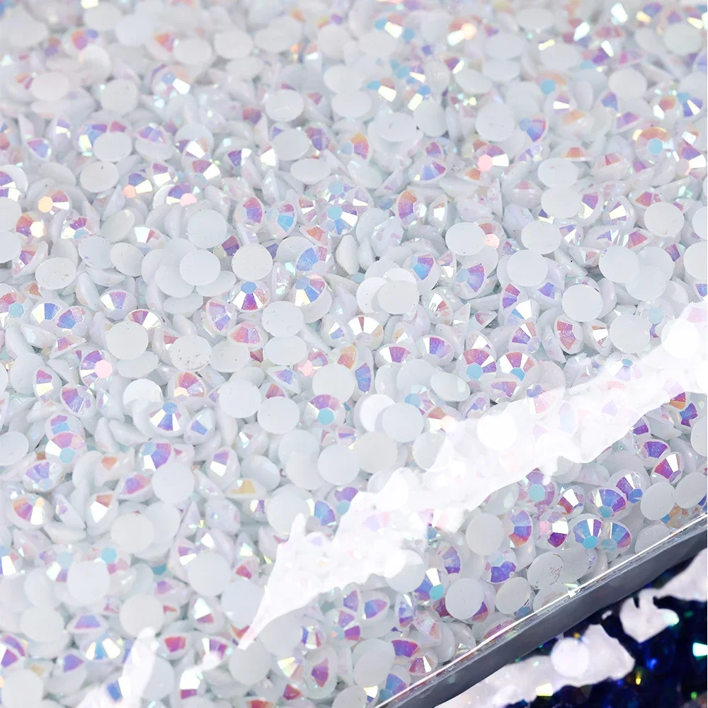 Bulk Wholesale 2-6mm Jelly AB Resin Non Hot Fix Rhinestones Flat Back Plastic Crystals Strass Glitters Big Package Stones