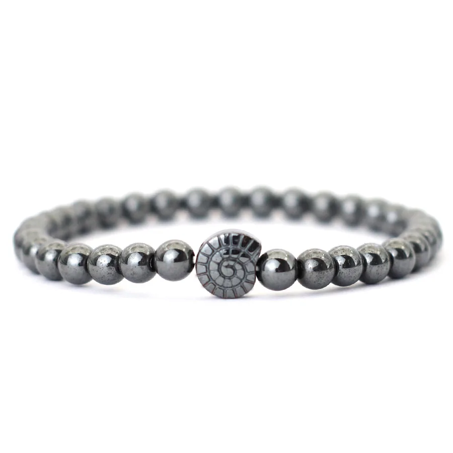 Hematite Stone Men Beach Bracelet