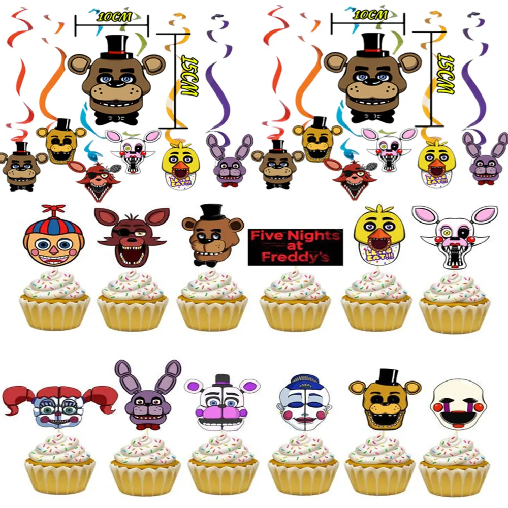 Fnaf Funtime Freddy Decorazioni Per Feste Di Compleanno Banner Baby Shower Forniture Per Feste Palloncini Fnaf Stoviglie Usa E Getta Topper