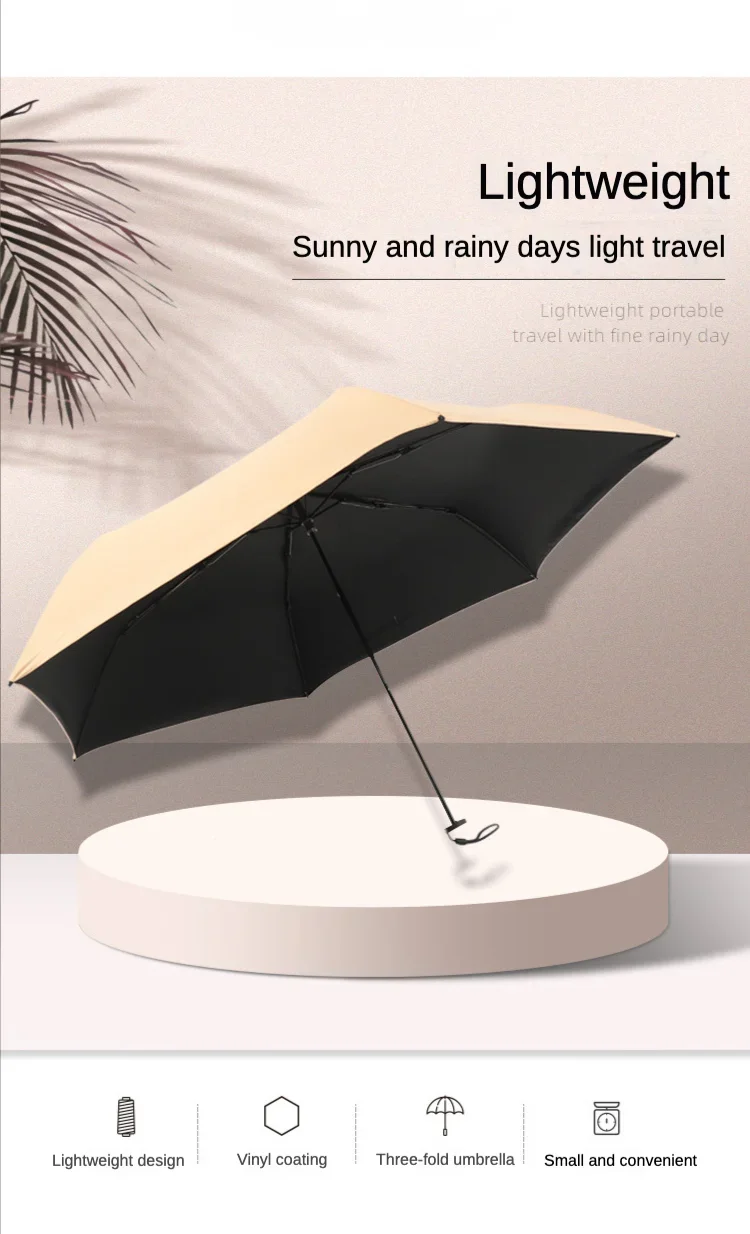 Paraguas De Viaje Ultraligero Con Protección UV - 90 Cm, Plegable, Rápido Secado - ¡Perfecto Para Sol Y Lluvia!