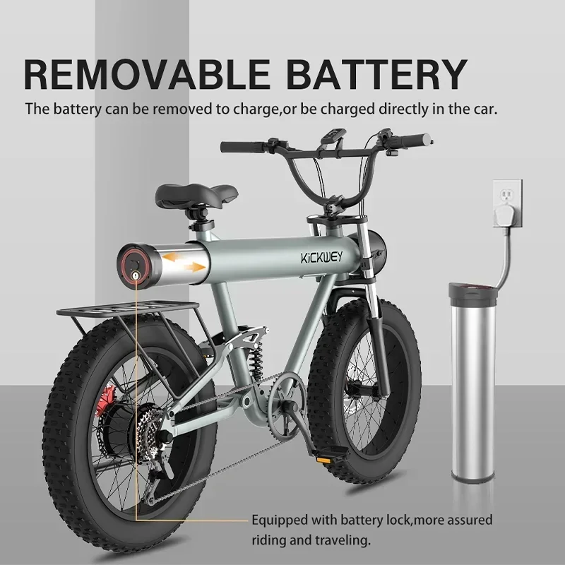 1000W 20AH Mountain Electric Bike Electric Style Bike Outdoor Entertainment Snow 20 Inch Fat Tire 48V Dirt