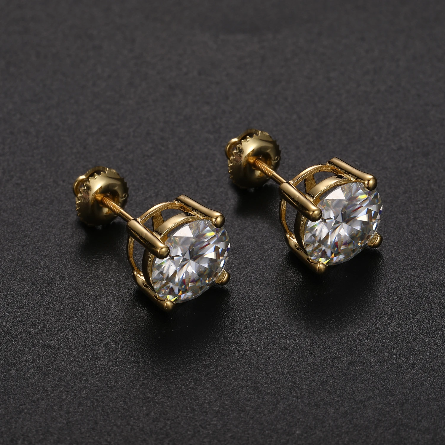 9mm 3CT Moissanite Stud Earrings For Women Men Fine Jewlery 925 Sterling Silver Shining Wedding Engagement Ear Jewelry Girl Gift