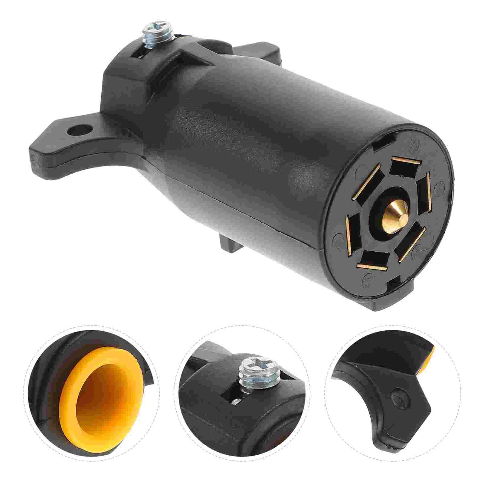 

A1420 12V Pin RV Trailer Light Connector Adapter Plug Trailer Wiring Adapter with US Plug Black Trailer Connector Auto Parts