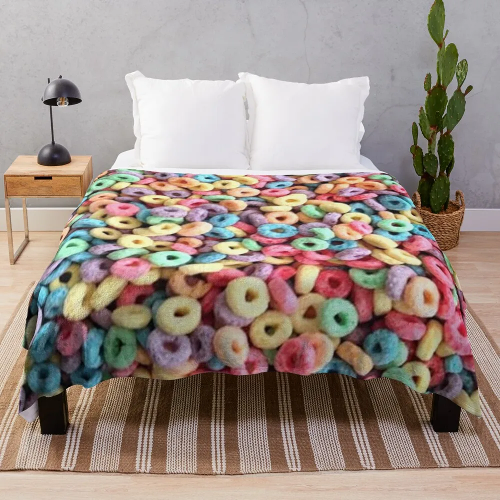 

Fruit Loops Throw Blanket Dorm Room Essentials Kid'S blankets ands Blankets