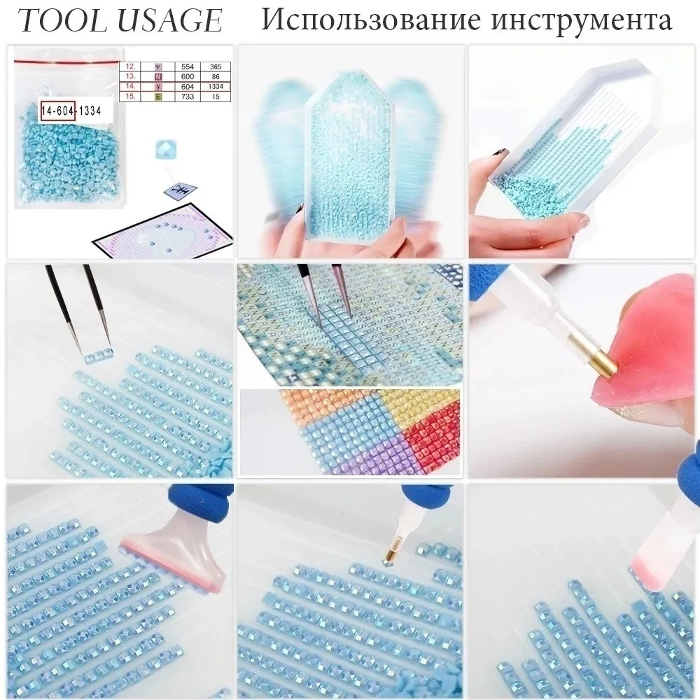 HUACAN Diamond Painting Cross Stitch Kits Chinese Style Landscape 5D DIY Mosaic Temple Flower Tree Home Decorative New Arrivals 6