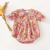Fashion Floral Baby Girl Playsuit Summer Soft Cotton Newborn Baby Girl Romper Baby Holiday Clothes 3