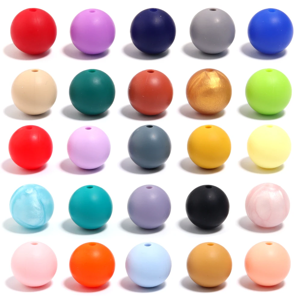 Vibrant Multicolor Silicone Beads for DIY Jewelry & Accessories - 20 Pieces