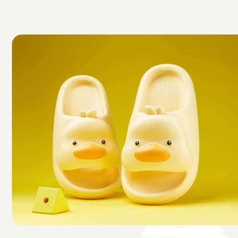 

Children's Slippers Cute Duck Girls Parent-child Indoor Home Soft-soled Non-slip Baby EVA Bathroom Sandals and Slippers for Men