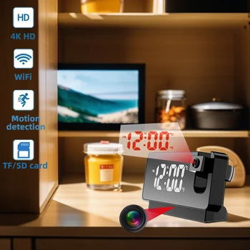 4K HD mini clock camera, supports motion detection alarm, WIFI connection, APP remote viewing, and home security 1