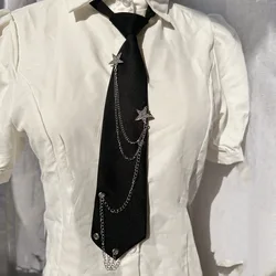Star Chain Trendy Elastic Tie - Fashionable Unisex Accessory - POLYESTER (Black)