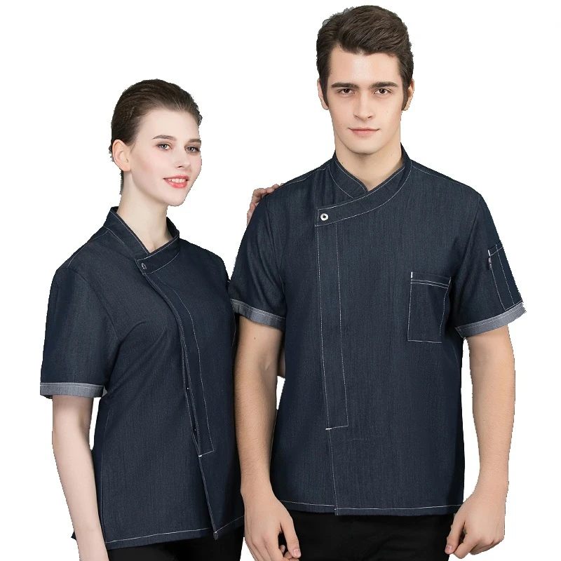 Summer Chef\'s Workwear Short Sleeve Chef Uniforms Women Men Food Services Western Restaurant Catering Hotel Cooking Clothes