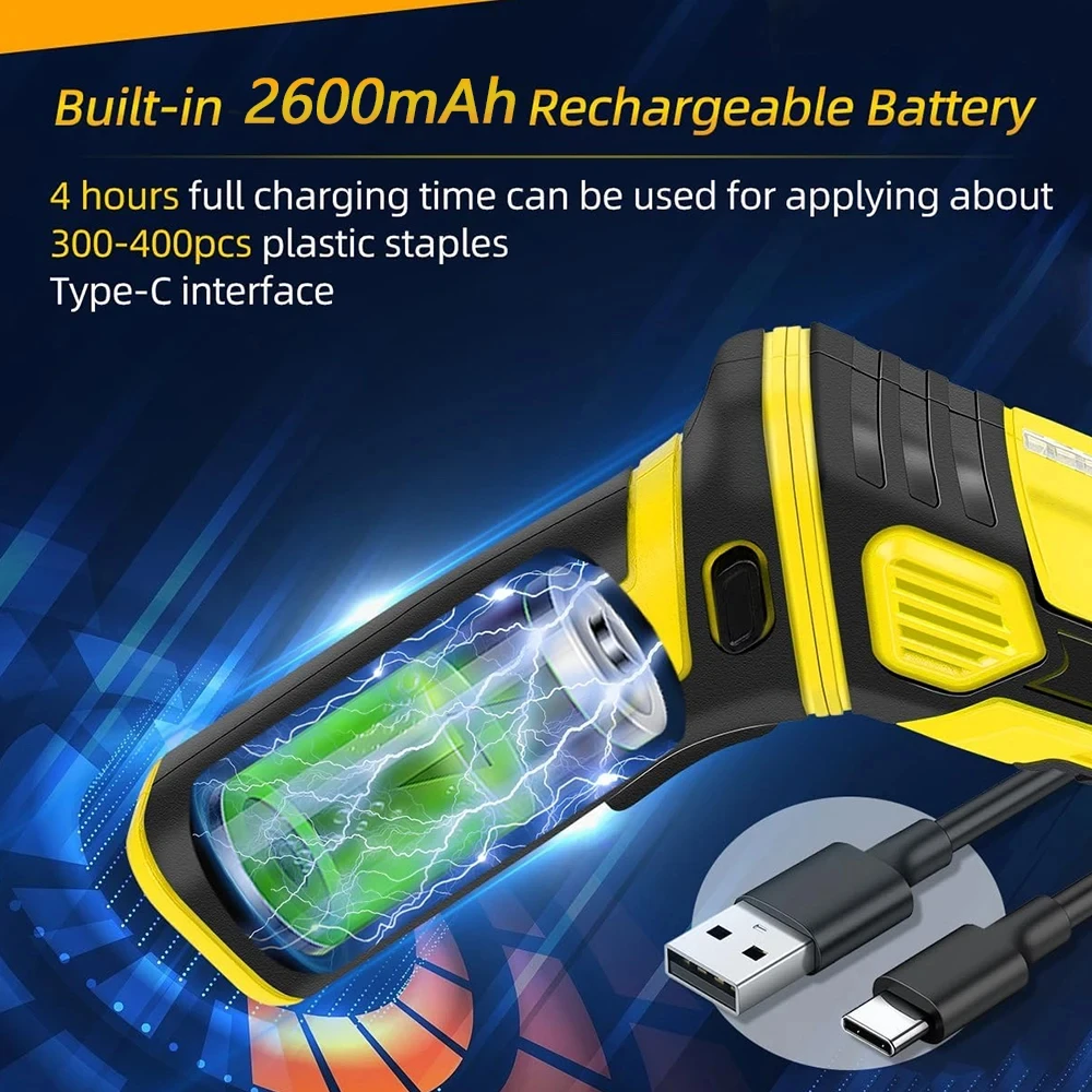 Cordless Plastic Welder Gun with 400PCS Hot Staples 2 in 1 Foldable Car Bumper Crack Repair Welding Gun USB Rechargable 3