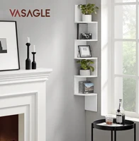VASAGLE Corner Shelf Wall Mount, 5-Tier Floating Corner Bookshelf, Plant Shelf for Bedroom, Living Room, Bathroom, Home Office 2