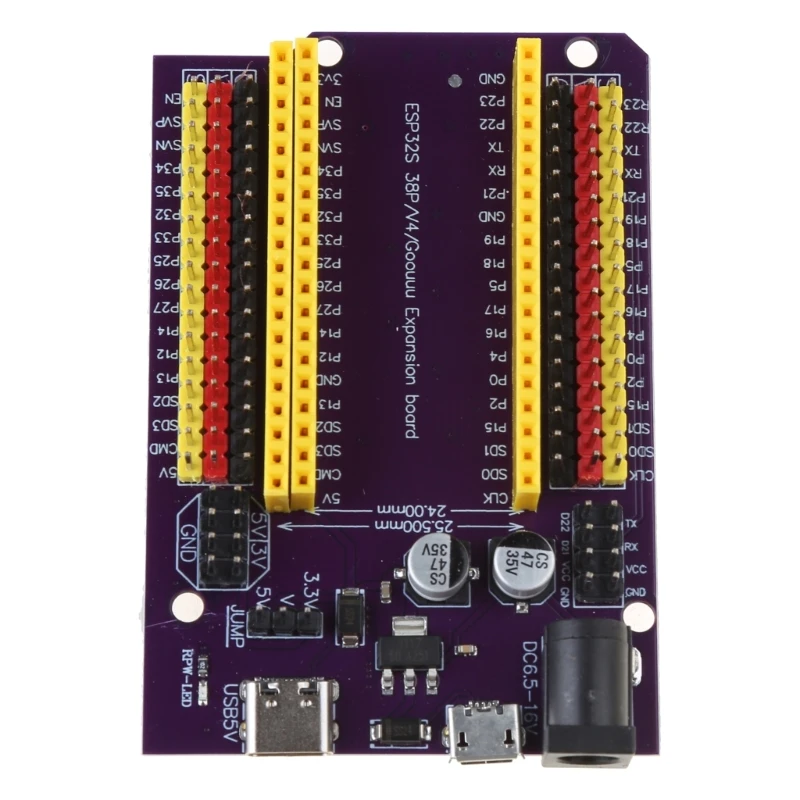 

ESP32S 38pin Bottom Board Powerful Extension Board Can Be Equipped with WROOM-32D/32U WROVER- Module P9JB