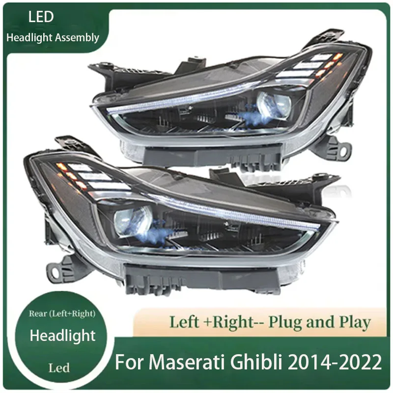 

Car LED Headlights Assembly For Maserati Ghibli 2014-2020 Head Lights Upgrade 2023 Style LED Daytime Running Lights Front Signal