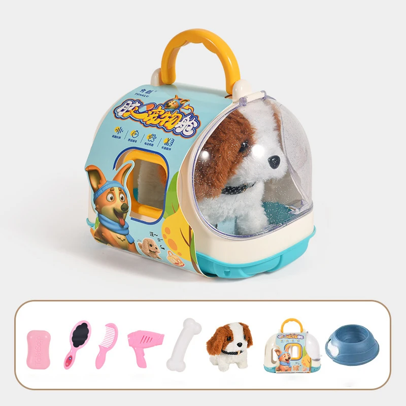 New Electronic Pet Dog Toy Walking Interactive Dog Plush Doll Toys Vibrating Automatic Moving Electric Puppy Gift For Baby Kids 6