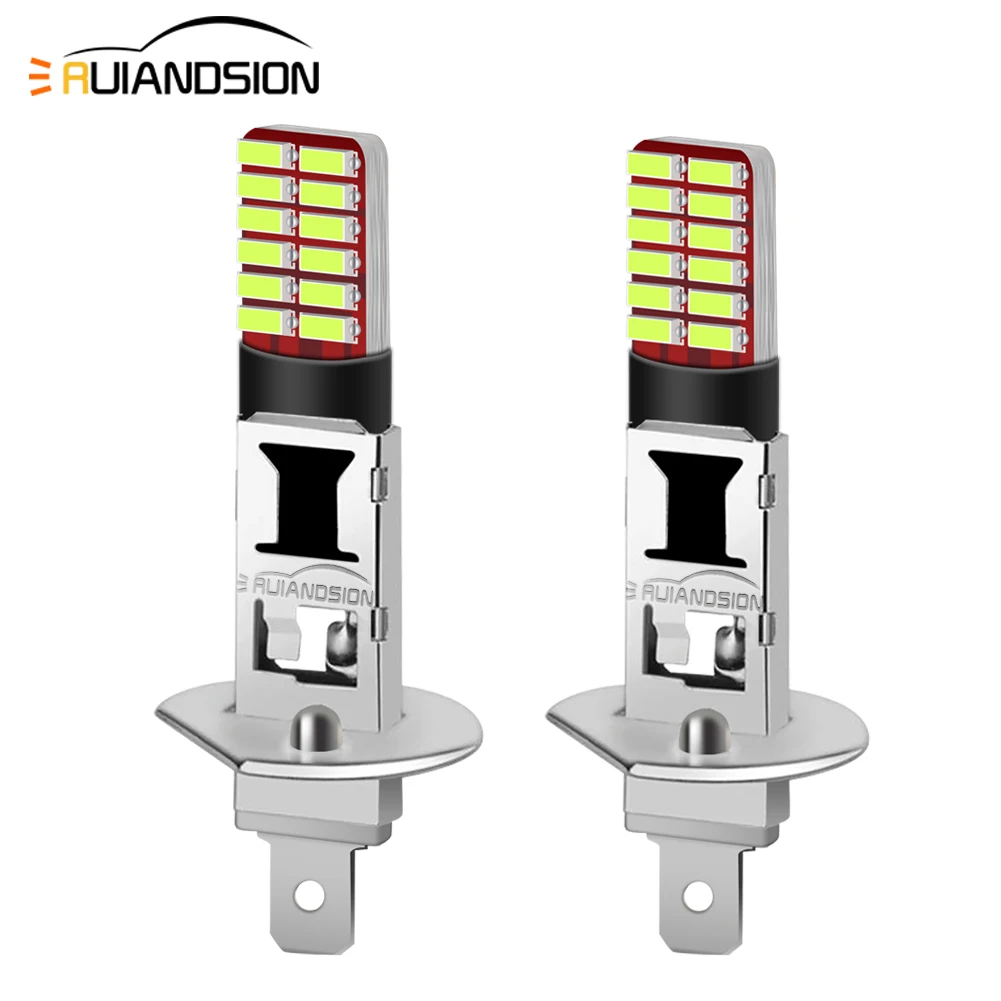 

Ruiandsion 2pcs Powerful H1 Lampada LED Automotiva Fog Lights For Cars Day Driving Bulbs Lamps 12V 24V White Blue