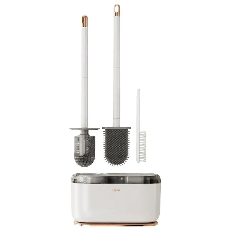 

Toilet Brush And Holder Set Multi-Purpose Bowl Brush With Wall Storage Caddy Household Cleaning Brushes For Wall Floor Toilets
