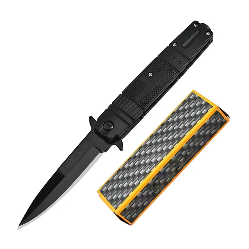 Mengoing Black Steel Survival Camping Folding Knife High Temperature