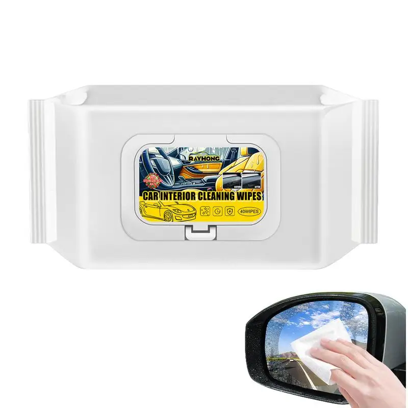 

Car Cleaning Wipes 40 Count Car Cleaner Wipes No Wash Portable Resealable Wet Wipes For Quick Decontamination Reduce Cracking