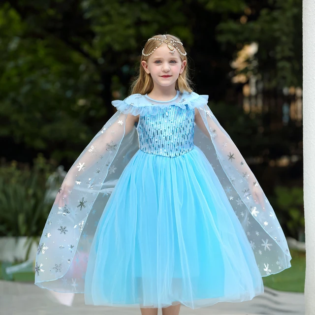 Vestido De Princesa Elsa Frozen, Vestido De Verão Para Crianças - Vestidos  Casuais Para Meninas - AliExpress