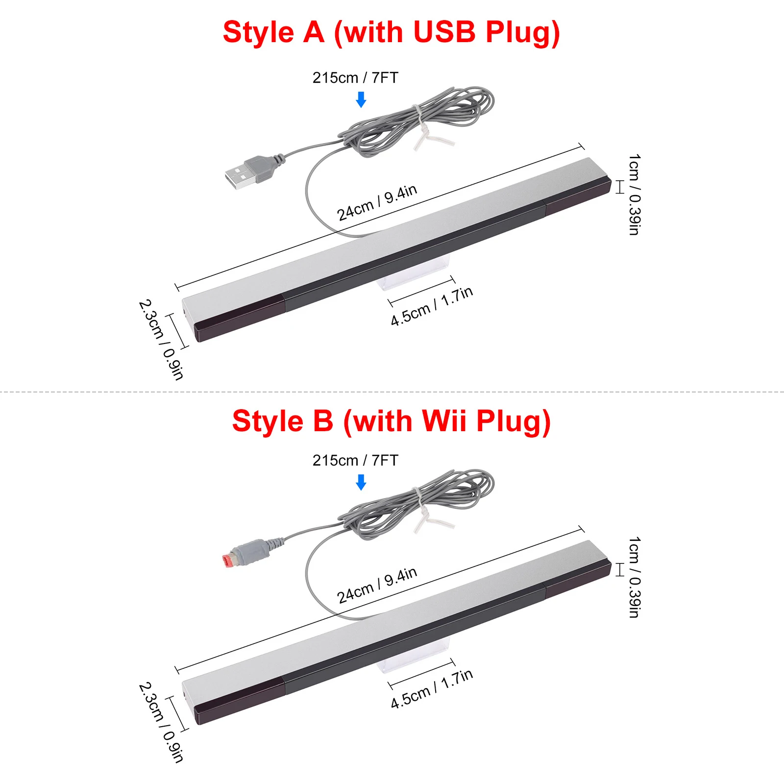 pratique filaire capteur bar usb câble pour nintendo wii u