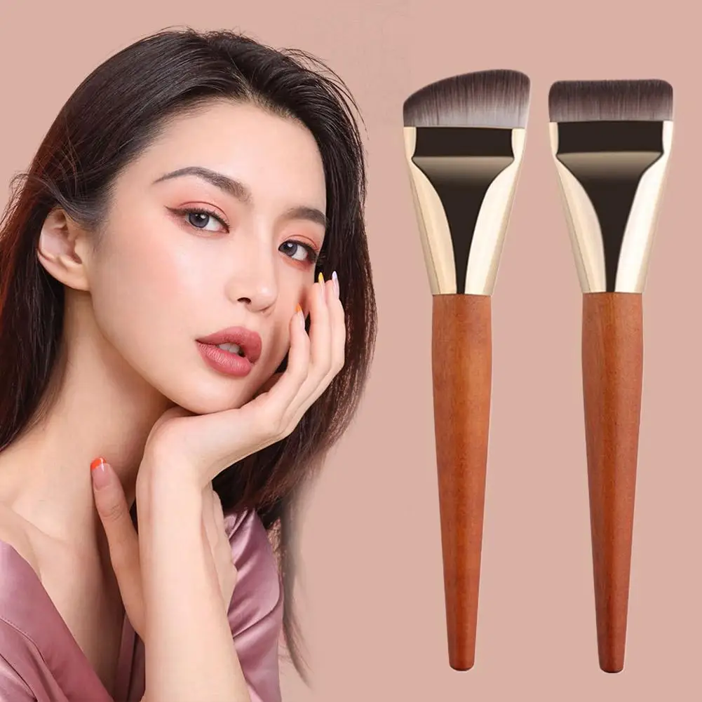 Ultra Thin Foundation Brush Flat-head Slanted-head Smooth Traceless Makeup Brush Soft Bevel Design Contour Brush Cosmetic Tools