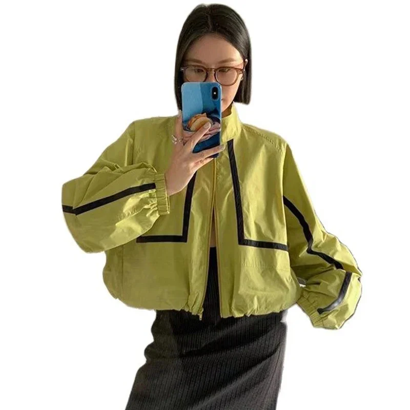 

2024 New Spring Basic Stand Collar Windbreaker Summer Thin Sunscreen Jacket Loose Stylish Streetwear Coat