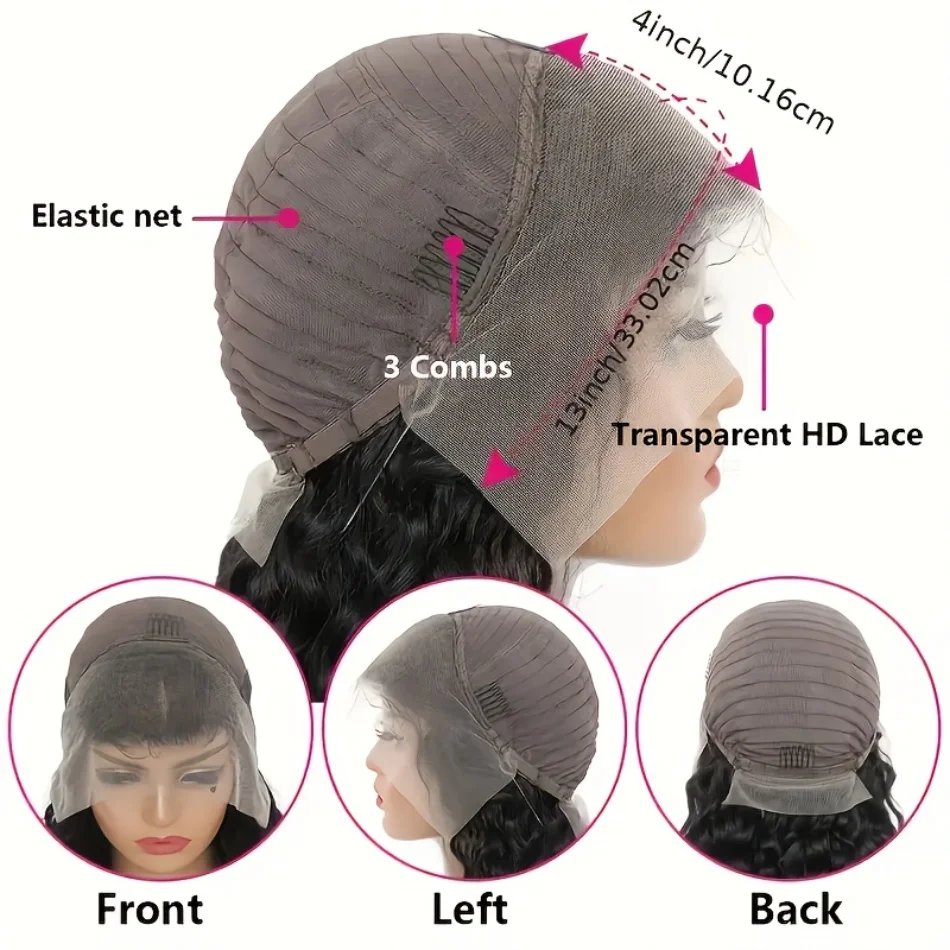 250% Density Highlight Deep Wave 13x6 Hd Lace Front Human Hair Wig Lace Frontal Wig 30 40 Inch Honey Blond Curly Lace Front Wigs