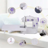 Electric Sewing Machine Mini Home Small Double Speed Household Portable Night Light Foot Pedal Straight Two Thread Beginner - Image 4