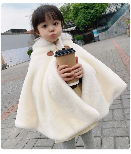Baby Poncho Baby Boys Girls Winter Coat Cartoon Printed Solid