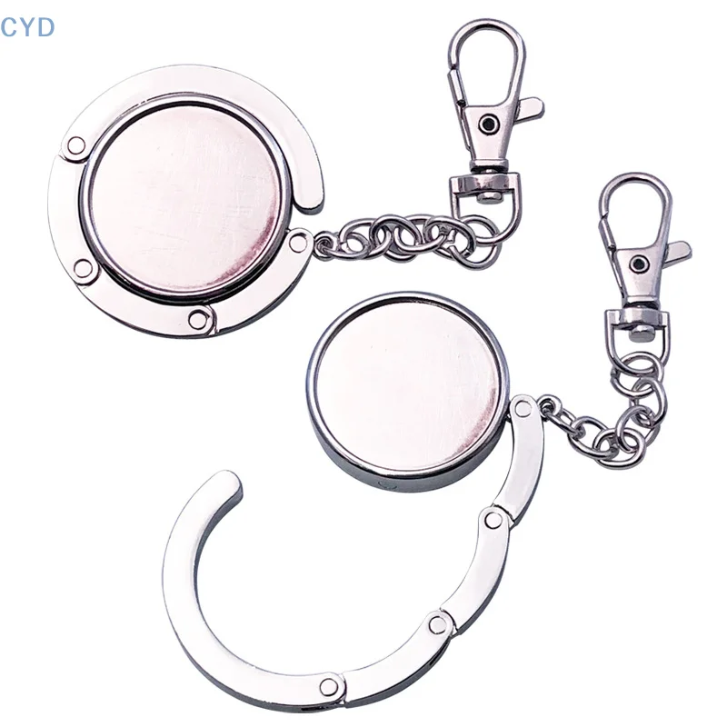 Fashion Simple Round Metal Folding Bag Hook Holder Portable Handbag Hooks Keychain Table Side Hangers Multipurpose Non-Slip Hook 3