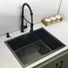 Nano black kitchen sink above counter or udermount sinks vegetable washing basin 304 stainless steel single bowl sink kitchen 2