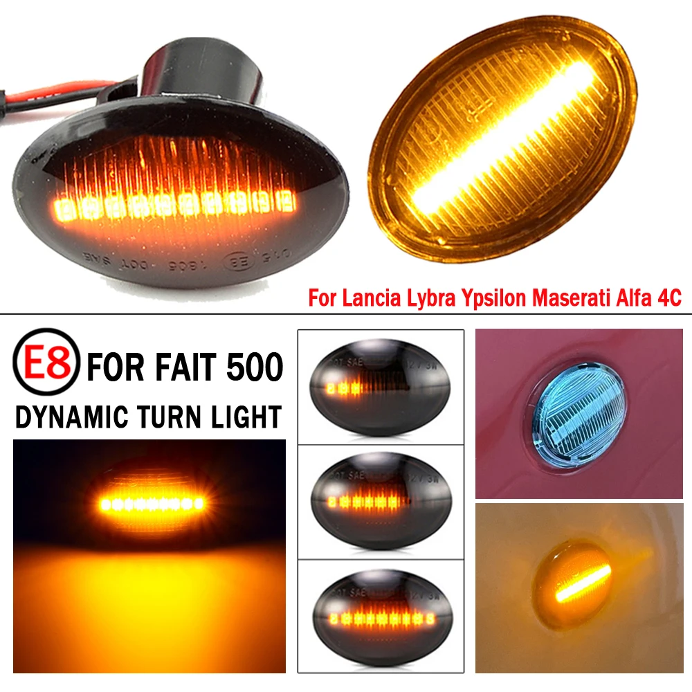 2PcsCarSideMarkerLightsTurnSignalForFIAT500500C500LLED