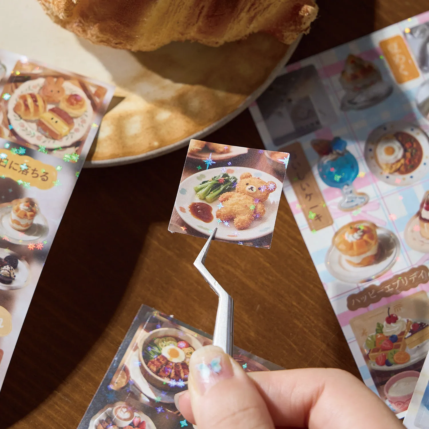 30장 귀여운 일본식 베이킹 디저트 음식 다이컷 스티커 북 DIY 다이어리 스크랩북 감성 문구 스티커