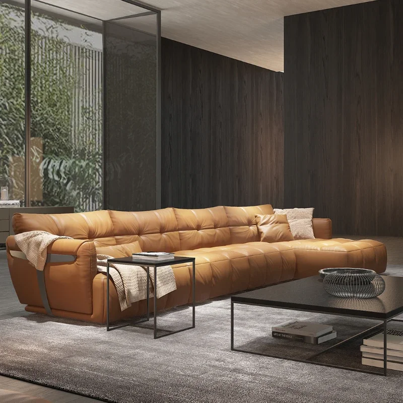 

Дизайнерский кожаный диван светильник роскошная вилла американская итальянская Современная Большая и маленькая квартира