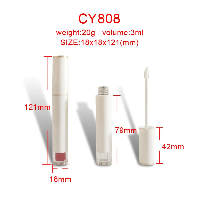 Dispenser Bottle Lip Glaze Concealer Bottle Plastic Empty Tube 3ml Round Transparent Lip Gloss Bottle