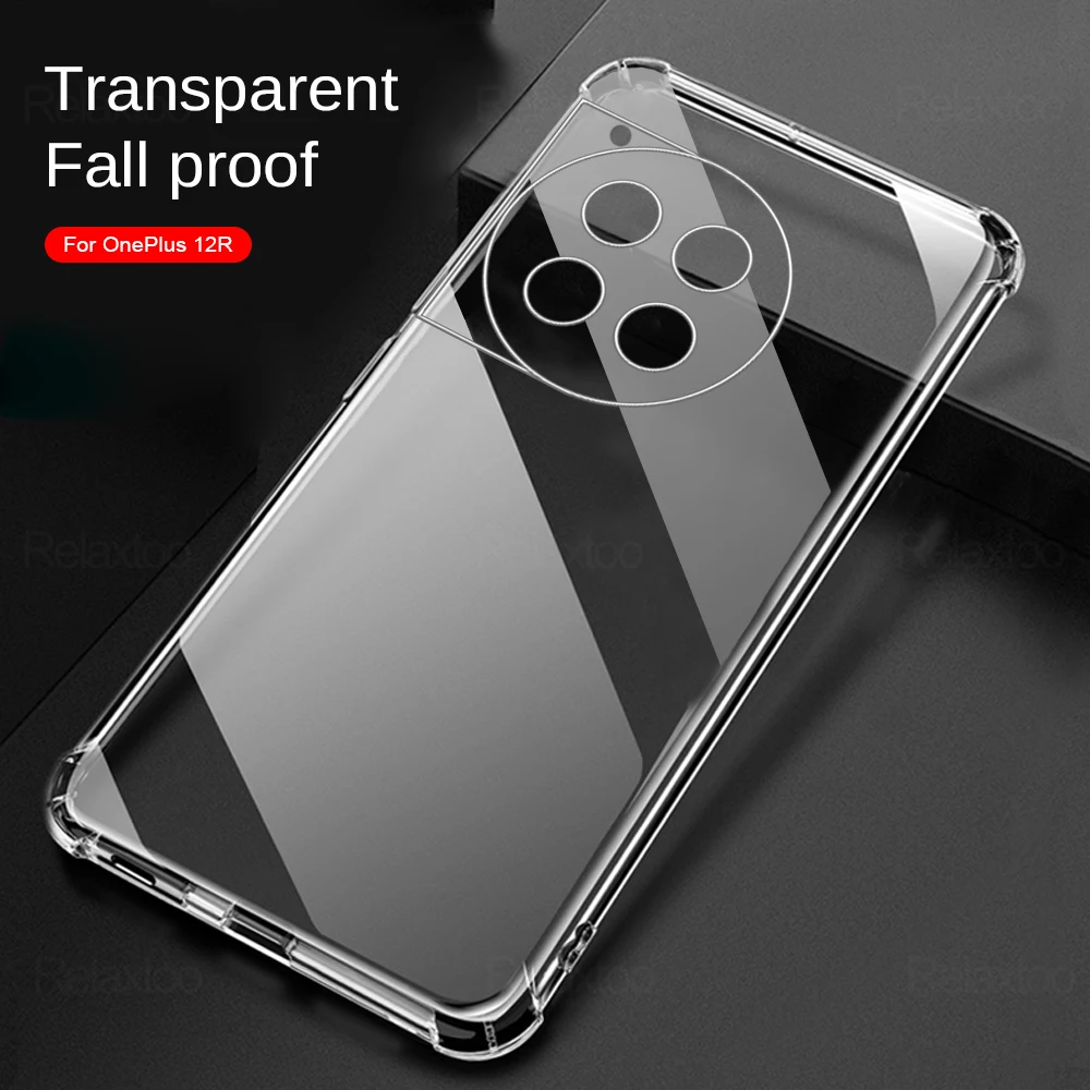 Onemore 12R 5G Custodia Trasparente Airbag Antiurto Tpu Soft Cover Per Oneplus12R Oneplus 12R 5G Protect Fundas Coque One Plus 12R 12 R