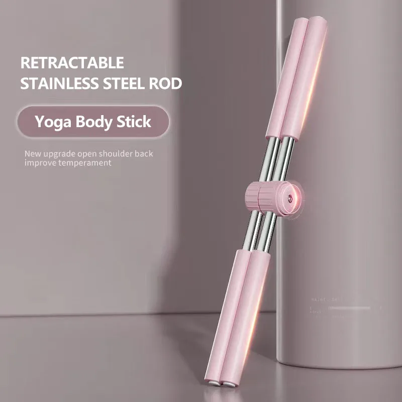 

Yoga Body Sticks Stretching Humpback Correction Rod Open Shoulder Bodybuilding Back Posture Training Bar Adjustable 52-82cm