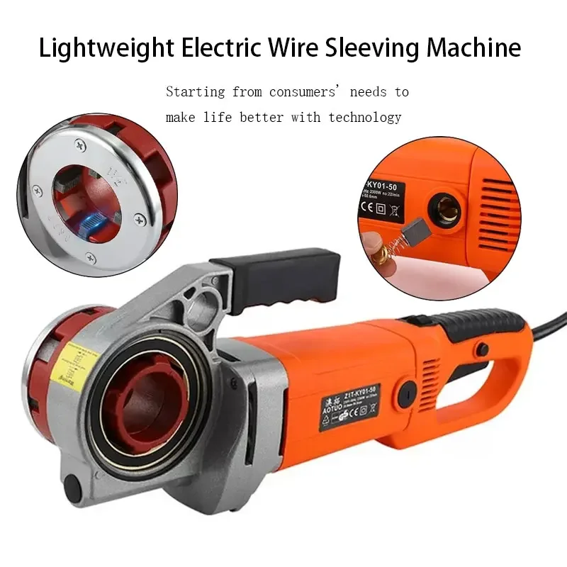 Electric Pipe Threading Machine 220V Portable Hand-Held Steel Pipe Plastic Hinge Thread Galvanized Threading Iron Machine