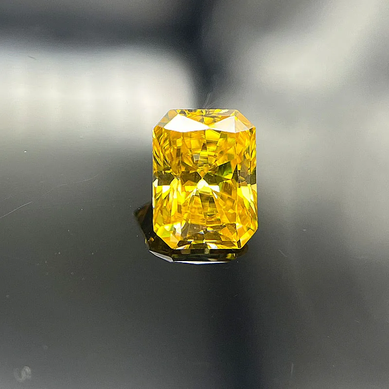 Yellow Color Moissanite Stone with GRA Report Excellent Radiant Cut synthetic Gemstone for Women Jewelry Ring Making Loose 1~5CT