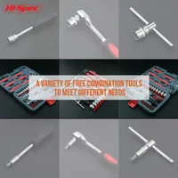 Регулируемый торцевой ключ Hi-Spec 1/4, набор торцевых ключей с храповым механизмом 126 в 1, набор отверток CRV, набор инструментов для домашнего ручного ремонта — изображение 4