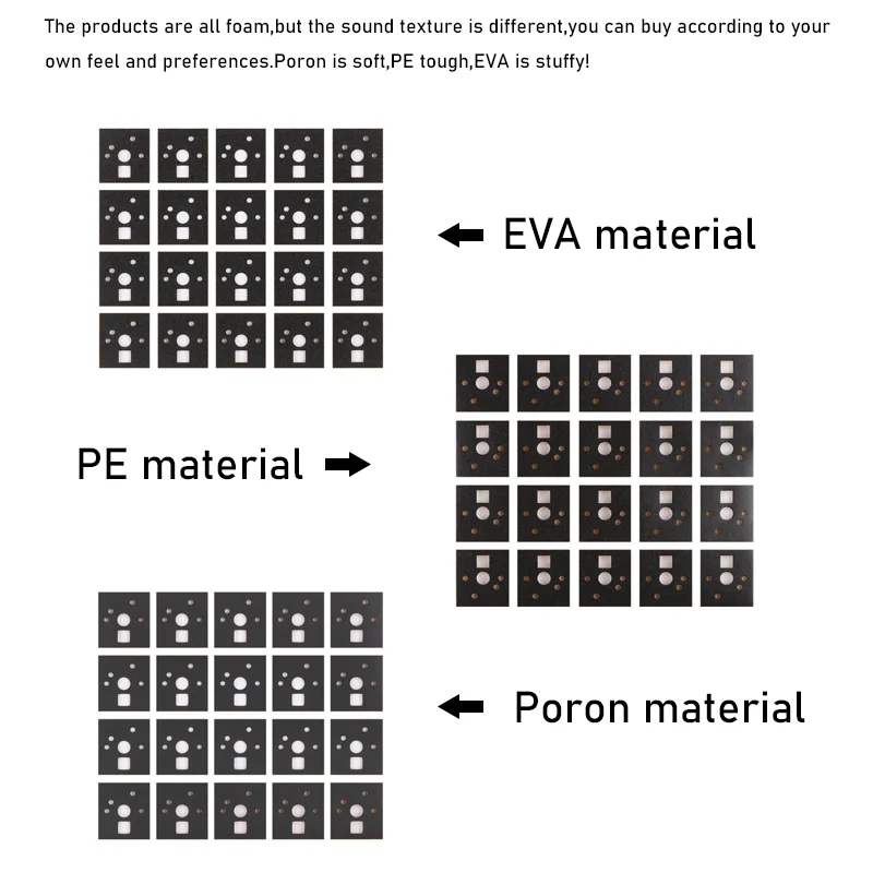 120PCS PORON PE EVA 패드 기계식 키보드 PCB 스위치 패드 스티커 폼 소재 가스켓 BM60 BM65 BM68 XD64 BM80 개선
