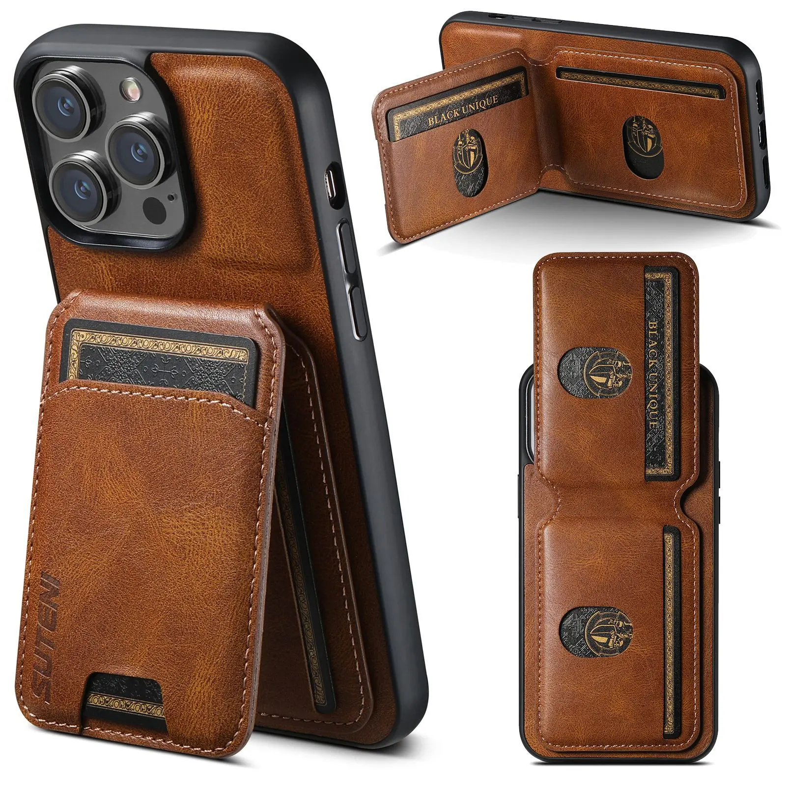 

For iPhone15Pro 14 Case For Samsung S24U A54 Leather Case