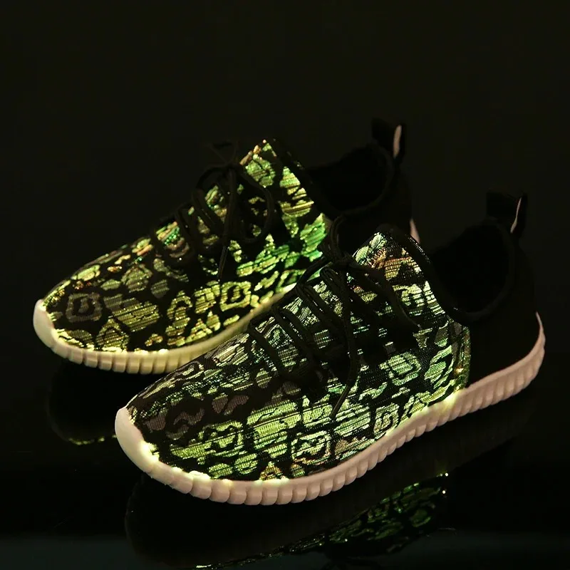 Size 25-47 New Summer Led Fiber Optic Shoes for girls boys men