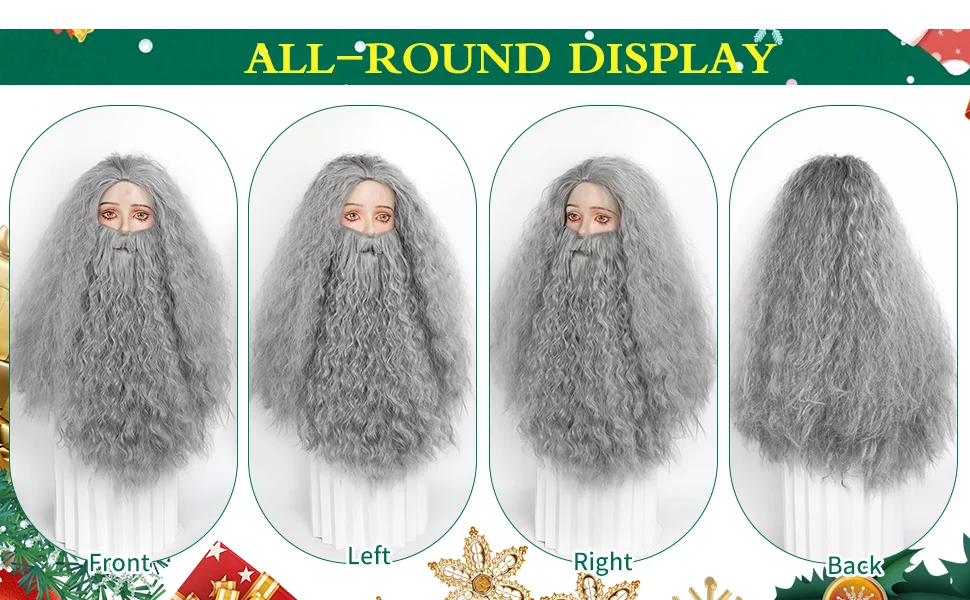 Unofficial Tolkien-Inspired Gandalf Wig and Beard Set for Adults