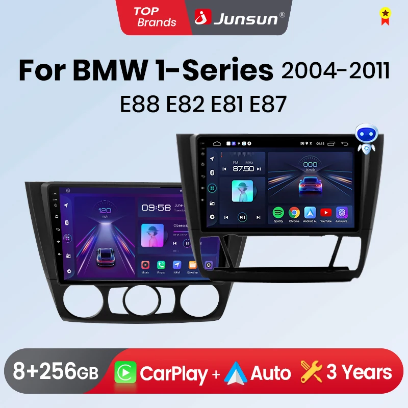Junsun CarPlay Android Auto Car Radio for BMW 1-Series E87 E81 E82 E88 2004-2011 GPS Intelligent Systems Multimedia Autoradio