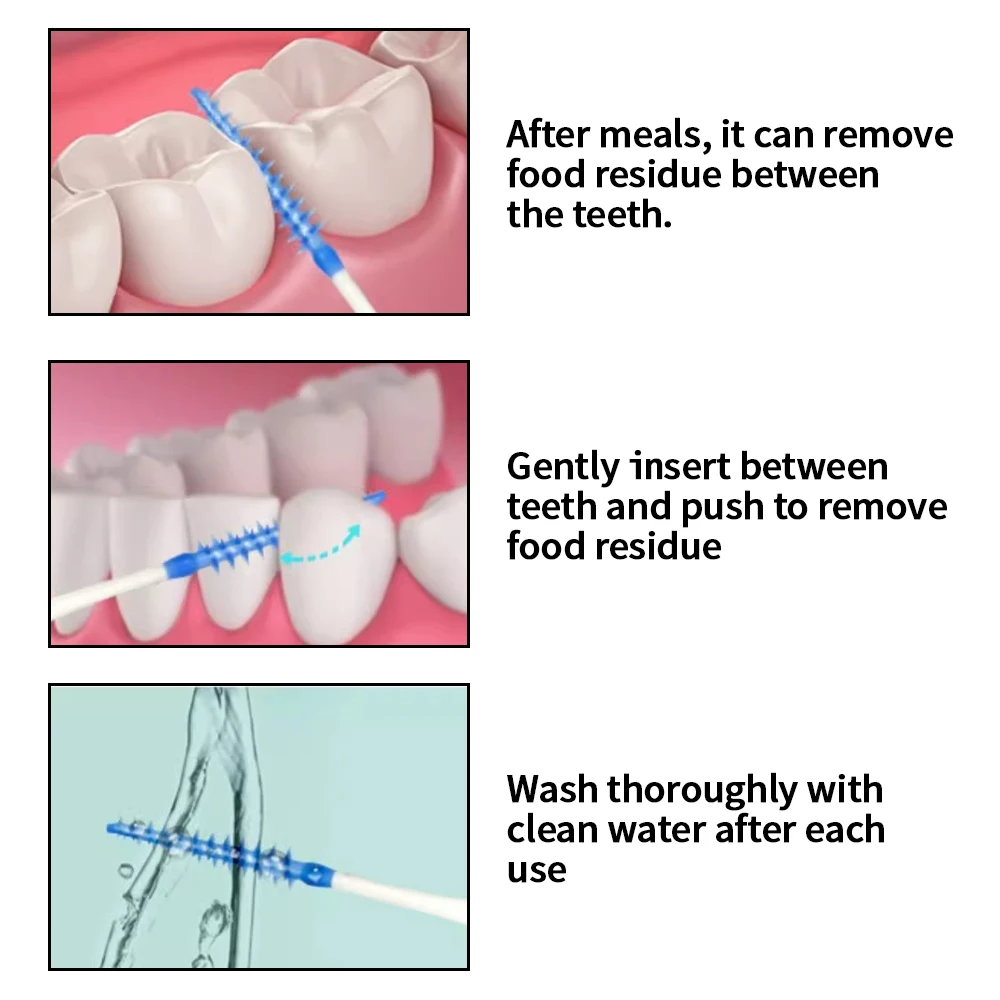 40개/박스 유닛 소프트 글루 치간 칫솔 교정용 특수 틈새 칫솔 일회용 치아 청소용 칫솔